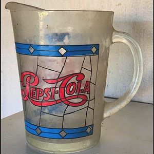 Antique Pepsi-Cola Stained Glass Pitcher